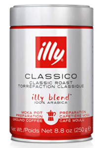 Best Coffee Beans on Amazon- Illy Moka Pot Ground Classica ROast