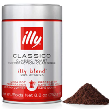 Best Italian Moka Pot Coffee - Illy Medium Classico Moka Ground Coffee